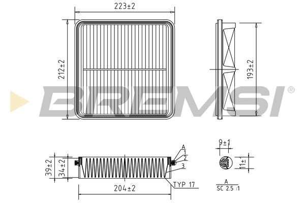 Bremsi FA1118 Air filter FA1118 FA1118 Bremsi Air filter