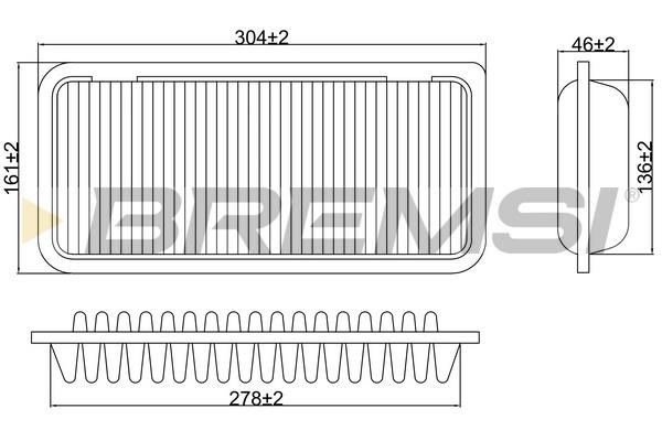 Bremsi FA1221 Air filter FA1221 FA1221 Bremsi Air filter