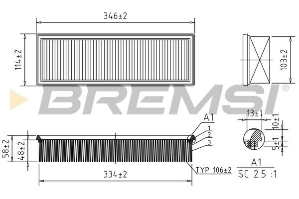 Bremsi FA2119 Air filter FA2119