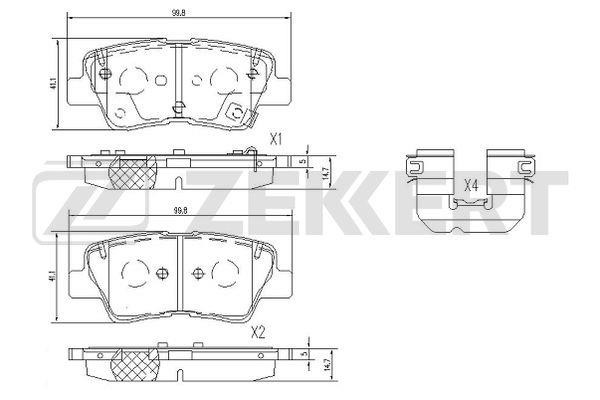 Zekkert BS-1095 Brake Pad Set, disc brake BS1095