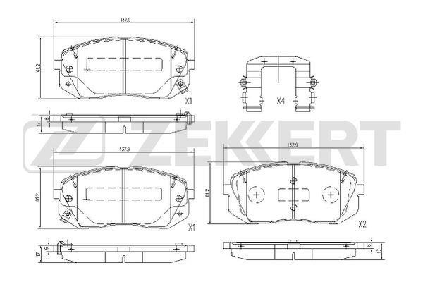 Zekkert BS-1122 Brake Pad Set, disc brake BS1122