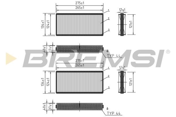 Bremsi FC1551 Filter, interior air FC1551