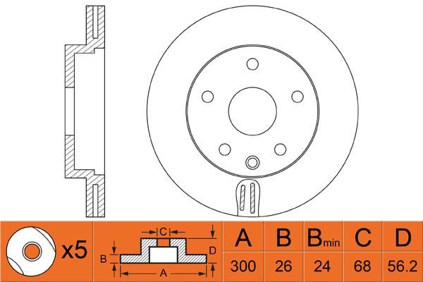 FiT FR0499V Front brake disc ventilated FR0499V