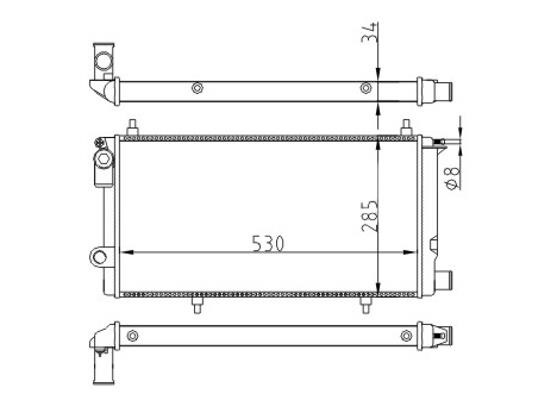 Hart 600 539 Radiator, engine cooling 600539