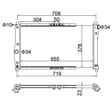 Hart 600 711 Radiator, engine cooling 600711