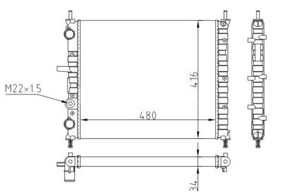Engine radiator Fiat Multipla: 603318 Hart Engine cooling radiator