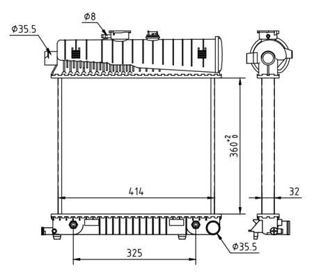 Hart 605 987 Radiator, engine cooling 605987