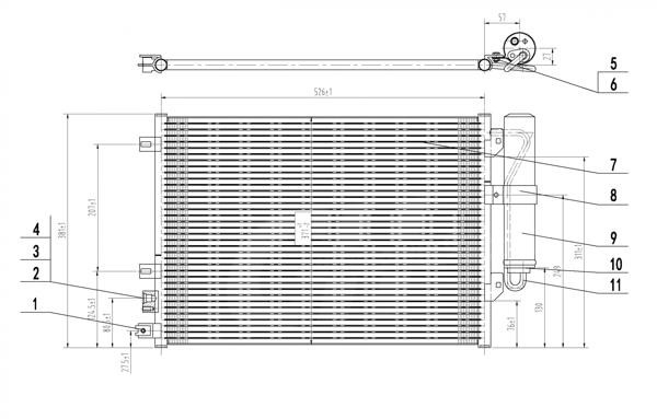 Air conditioner condenser Renault Kangoo: 606155 Hart AC Condenser