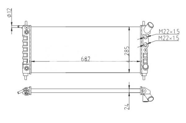 Hart 608 334 Radiator, engine cooling 608334