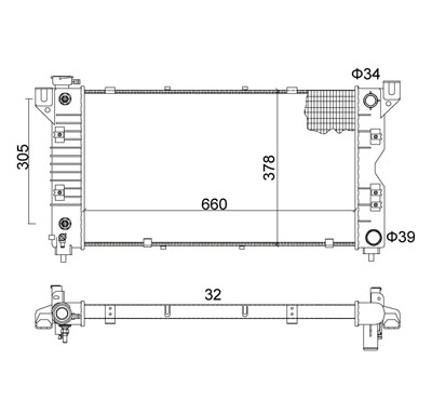 Hart 606 408 Radiator, engine cooling 606408