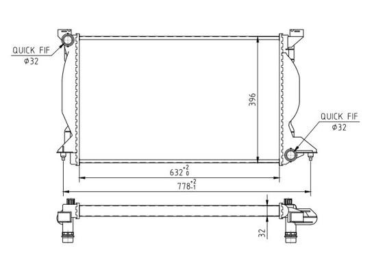 608142 Hart Engine cooling radiator
