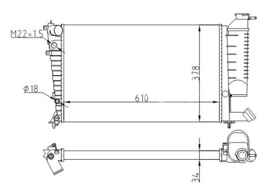 Hart 608 316 Radiator, engine cooling 608316