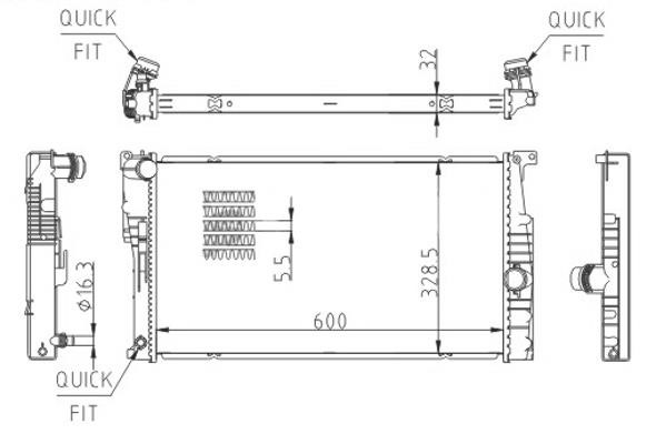 Hart 618 693 Radiator, engine cooling 618693