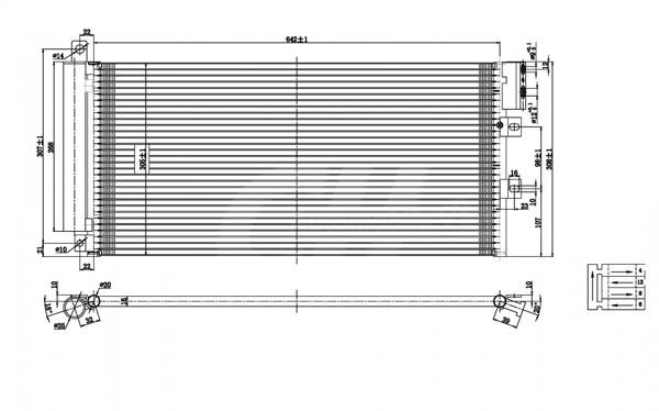 Air con condenser Fiat Linea: 614531 Hart AC Condenser