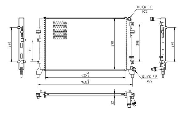Engine cooling radiator Hart 620 555