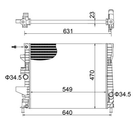 Engine cooling radiator Hart 622 019