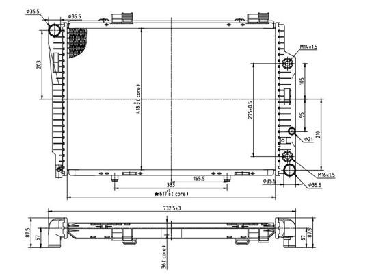 Hart 637 161 Radiator, engine cooling 637161