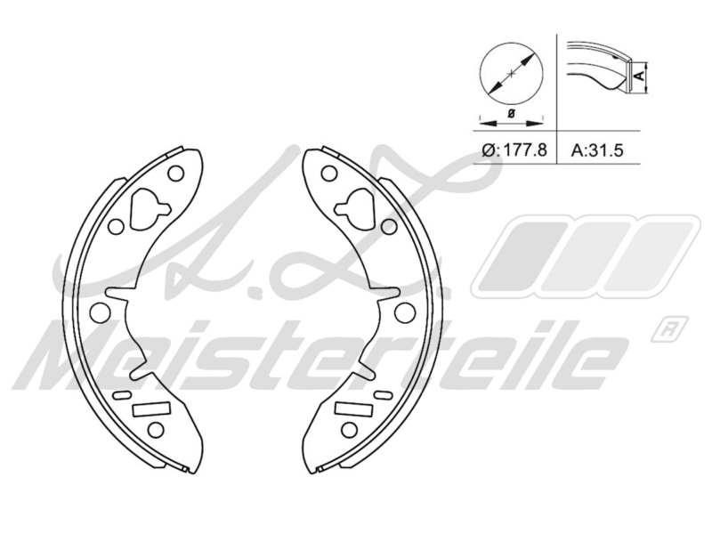 A.Z. Meisterteile AZMT-44-026-1316 Brake shoe set AZMT440261316
