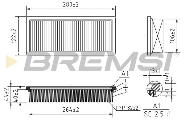 Bremsi FA0219 Air filter FA0219