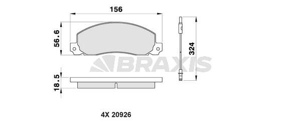 Braxis AB0200 Brake Pad Set, disc brake AB0200