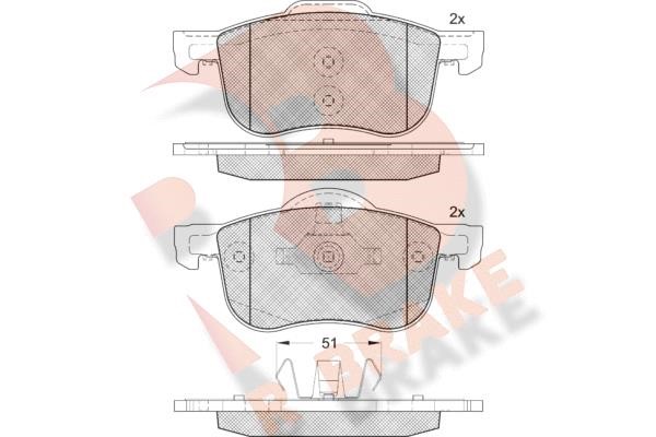 R Brake RB1297-203 Brake Pad Set, disc brake RB1297203