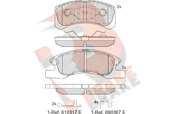 R Brake RB1701-208 Brake Pad Set, disc brake RB1701208