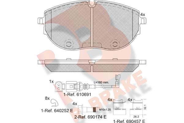 R Brake RB2401 Brake Pad Set, disc brake RB2401