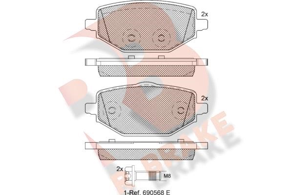 R Brake RB2416 Brake Pad Set, disc brake RB2416