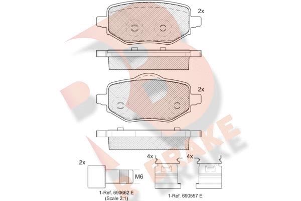 R Brake RB2418 Brake Pad Set, disc brake RB2418