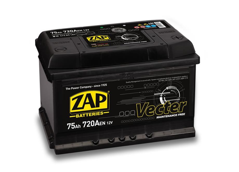 ZAP 575 84 Battery ZAP Vecter 12V 75Ah 720(EN) R+ 57584
