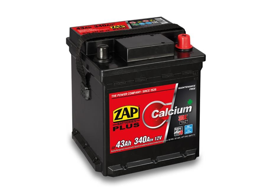 ZAP 543 08 Battery ZAP Calcium Plus 12V 43Ah 340(EN) R+ 54308