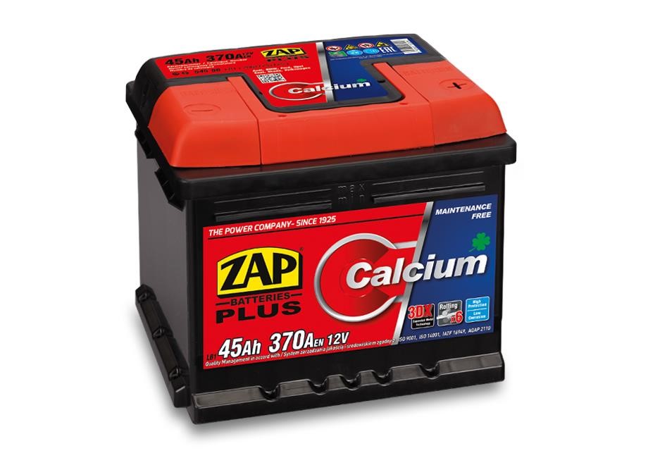ZAP 545 58 Battery ZAP Calcium Plus 12V 45Ah 370(EN) R+ 54558