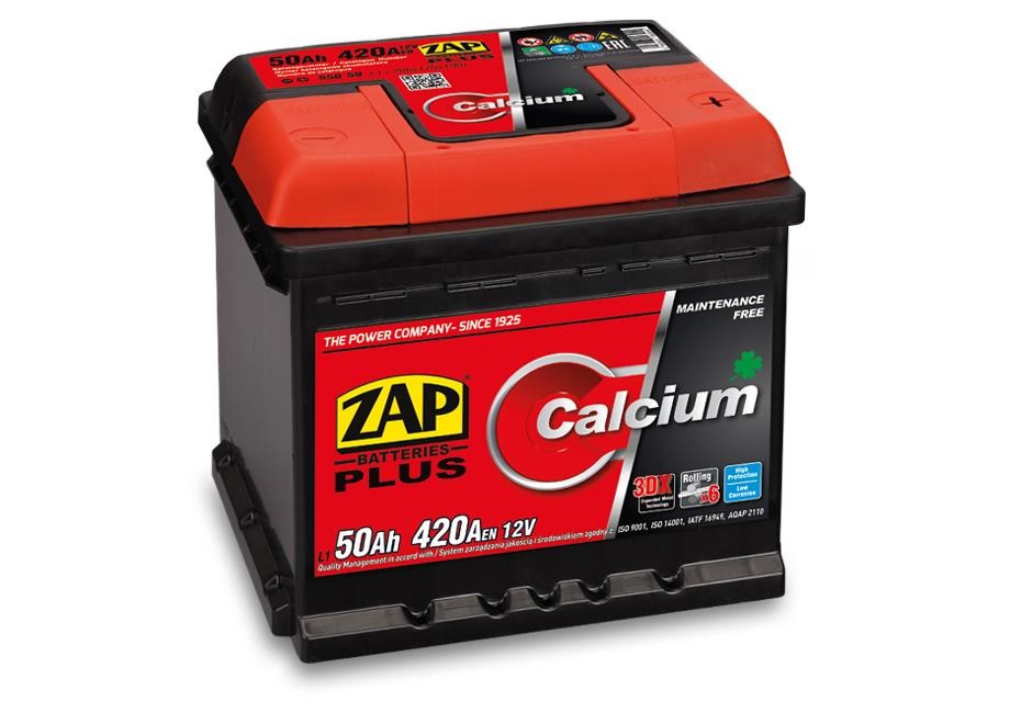 ZAP 550 59 Battery ZAP Calcium Plus 12V 50Ah 420(EN) R+ 55059