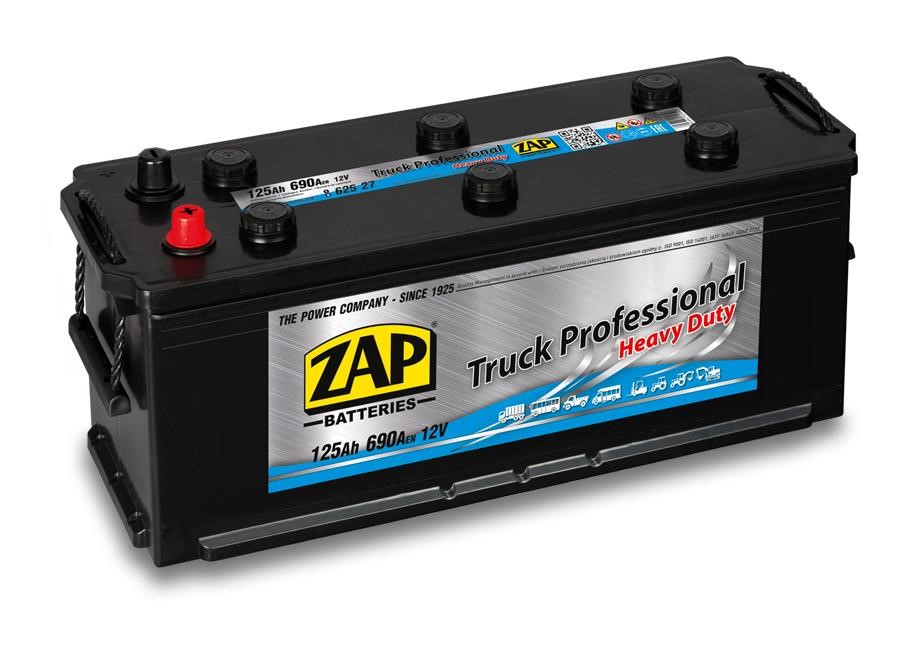 ZAP 625 27 Battery ZAP Truck Professional 12V 125Ah 690(EN) Lateral, R+ 62527