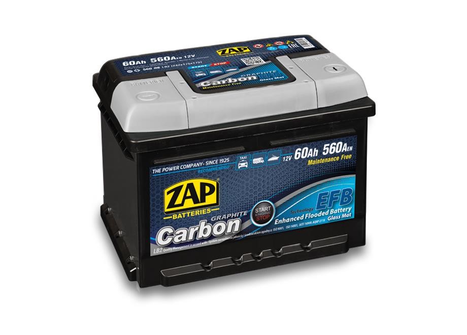 ZAP 560 08 Battery ZAP Carbon 12V 60Ah 560(EN) R+ 56008