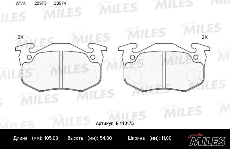 Miles E110175 Disc brake pad set E110175