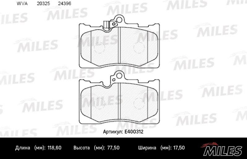 Miles E400312 Brake Pad Set, disc brake E400312