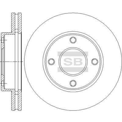 SD4266 Sangsin Front vented brake disc