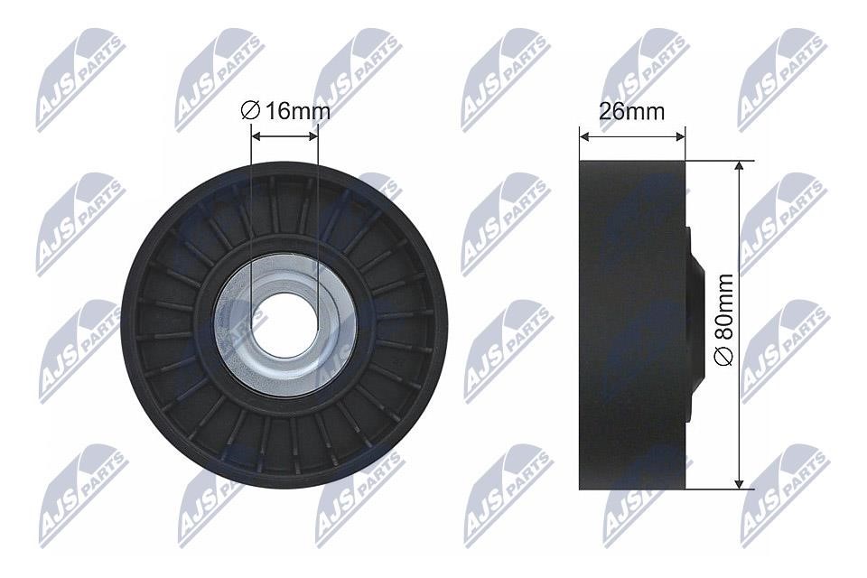 NTY RNK-ME-021 Deflection/Guide Pulley, V-belt RNKME021