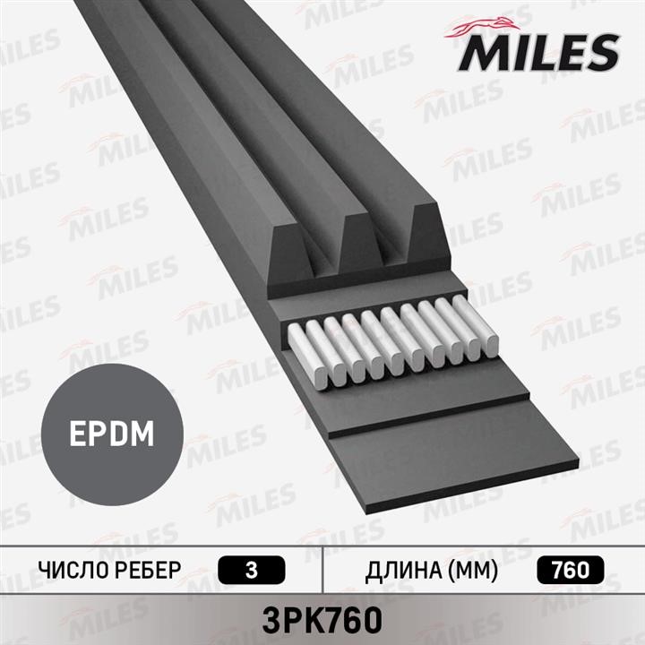 Miles 3PK760 V-Ribbed Belt 3PK760