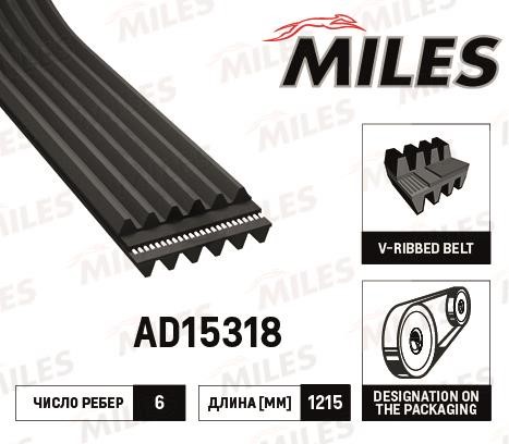 Miles AD15318 V-Ribbed Belt AD15318