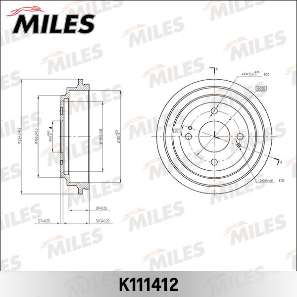 Miles K111412 Brake drum K111412
