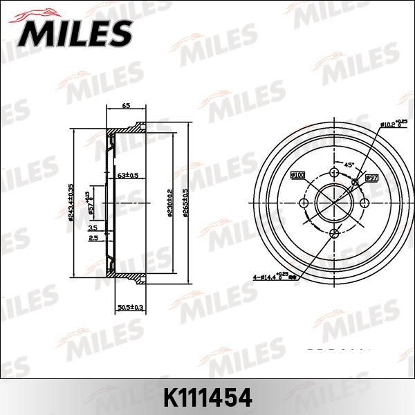 Miles K111454 Rear brake drum K111454
