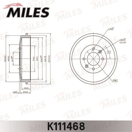 Miles K111468 Brake drum K111468