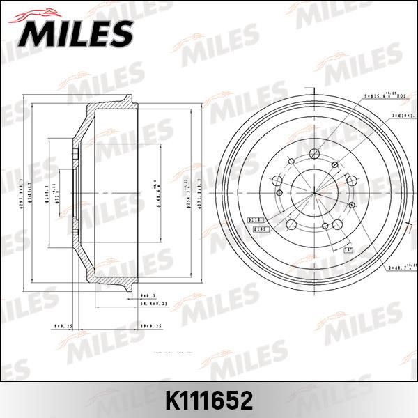 Miles K111652 Brake drum K111652