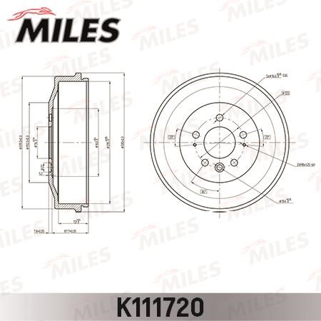 Miles K111720 Brake drum K111720