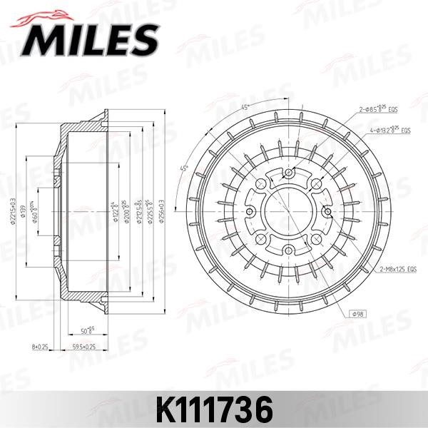 Miles K111736 Brake drum K111736