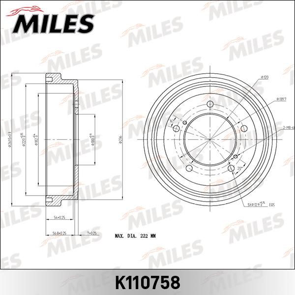 Miles K110758 Brake drum K110758