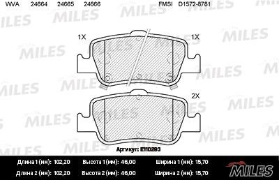 Miles E110293 Disc brake pad set E110293
