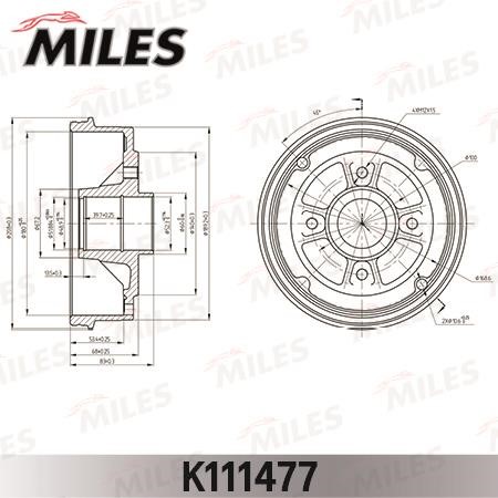Miles K111477 Brake drum K111477